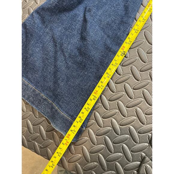 SPANX Jeans Womens XS Blue Pintuck Flare Raw Indigo Pull On Stretch Wide Leg - Picture 7 of 8